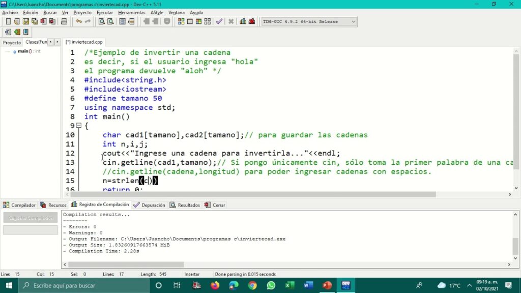 Guía para Invertir una Cadena en C++: paso a paso